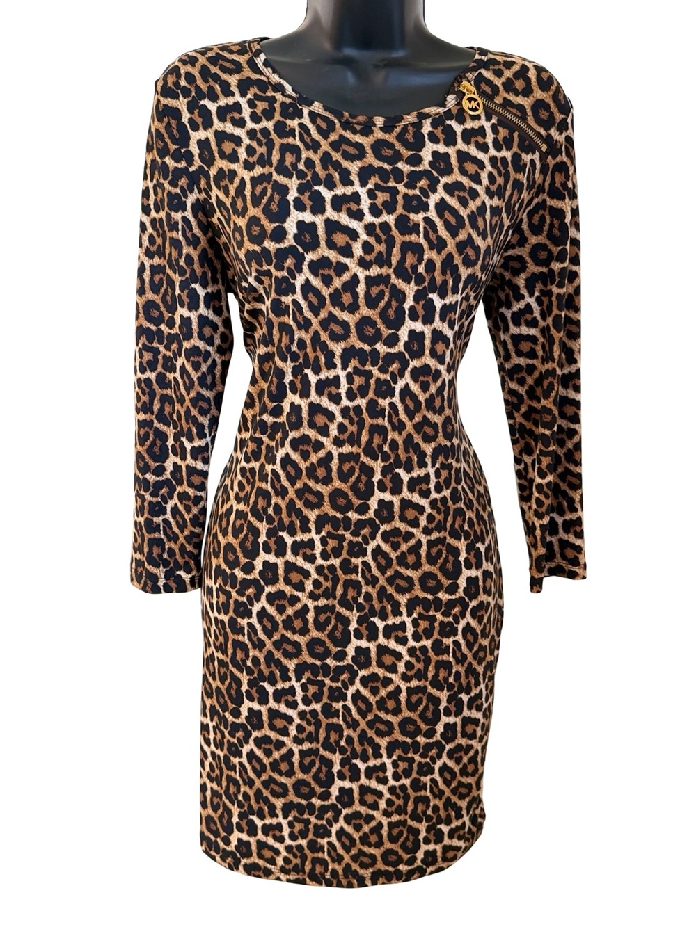 Michael Kors Leopard Print Bodycon Dress - Brown/Black